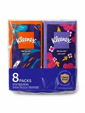 Kleenex On The Go Ultra Soft Pocket Tissues - Floral & Orange (2-Pack Styles)
